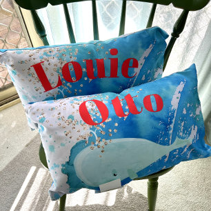 Baby Kinderzimmer Whale Sparkle Blue Red Personal Lendenkissen