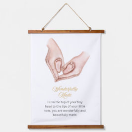 Baby Kinderzimmer Wood Topped Wall Tapestry Wandteppich Mit Holzrahmen