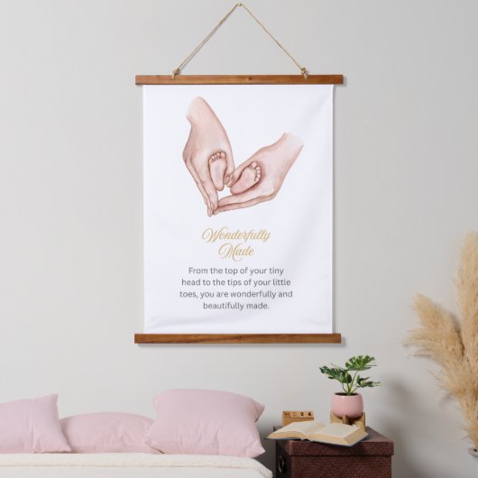 Baby Kinderzimmer Wood Topped Wall Tapestry Wandteppich Mit Holzrahmen (Schlafzimmer)
