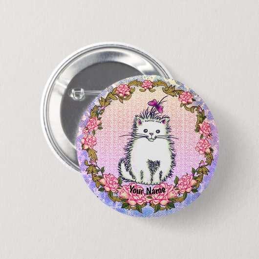 Baby Kitten Cat Button (Vorne & Hinten)
