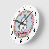 Baby Kitten Chat Clock Runde Wanduhr (Winkel)