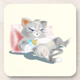 Baby Kitten Untersetzer - Ihre Farbe - Text