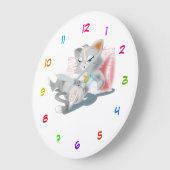 Baby Kitty Clock - Custom Colors Große Wanduhr (Winkel)