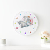 Baby Kitty Clock - Custom Colors Große Wanduhr (Zuhause)