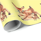 Baby-Kitz und Mutter Deer Cute Kitsch Geschenkpapier (Rolleneckpunkt)
