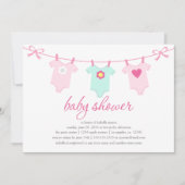 Baby kleidet | Rosa Einladung (Vorderseite)