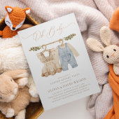 Baby Kleidung Aquarell Rustikales Geschlecht Aufde Einladung