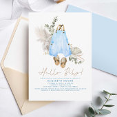 Baby Kleidung Blue Sage und Brown Niedlich Boy Einladung