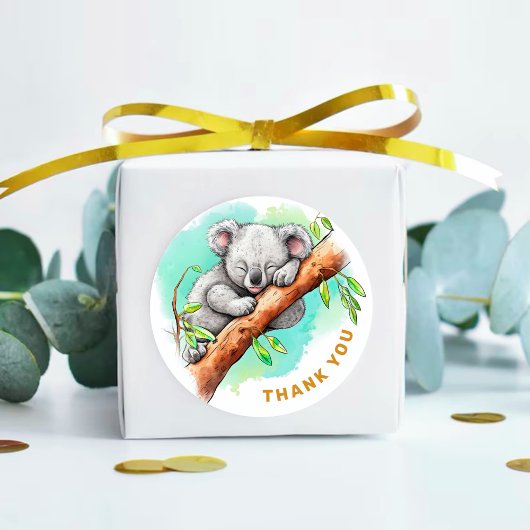 Baby Koala Babydusche Vielen Dank Runder Aufkleber