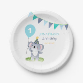 Baby Koala Balloon Party Flag Birthday Pappteller