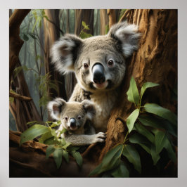 Baby Koala Bear und Mama Poster