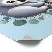 Baby Koala Blue Background Poster (Ecke)