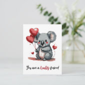 Baby koala Custom Valentine Feiertagskarte (Stehend Vorderseite)