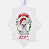 Baby Koala Erste Weihnacht Ornament Karte (Linke Ecke)