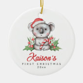 Baby Koala First Christmas Custom Keramik Ornament (Vorne)