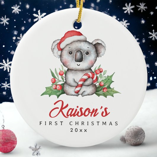 Baby Koala First Christmas Custom Keramik Ornament