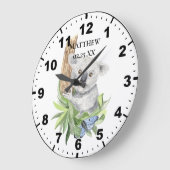Baby Koala for Boy's Room Große Wanduhr (Winkel)