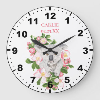 Baby Koala für Kleines Mädchenzimmer Große Wanduhr