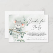 Baby koala green eucalyptus Blätter Bücher für Bab Begleitkarte (Vorne/Hinten)