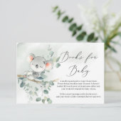 Baby koala green eucalyptus Blätter Bücher für Bab Begleitkarte (Stehend Vorderseite)