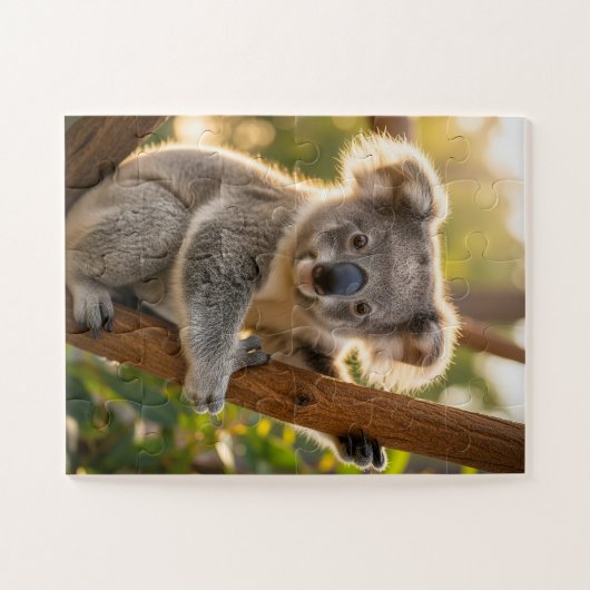 Baby Koala Hanging On To A Tree Puzzle (Horizontal)