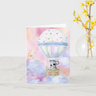 Baby Koala in Hot Air Balloon Herzlichen Glückwuns Karte