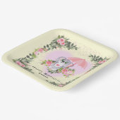 Baby Koala | Personalisierter Geburtstag Gelb Pappteller (Gewinkelt)