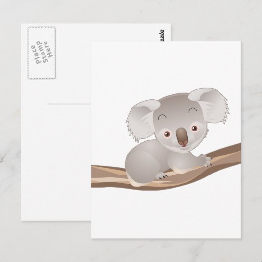 Baby Koala Postkarte (Vorne/Hinten)
