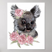 Baby Koala Rose Animal Poster | Wall Print (Vorne)