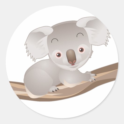 Baby Koala Runder Aufkleber (Vorderseite)