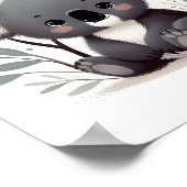 Baby Koala White Background Poster (Ecke)