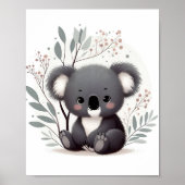 Baby Koala White Background Poster (Vorne)