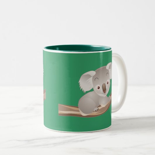 Baby Koala Zweifarbige Tasse (VorderseiteRechts)