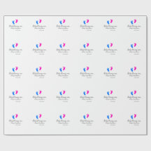 Baby kommt bald Baby Dusche Blue Pink Babyfüße