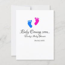 Baby kommt bald Baby Dusche Blue Pink Babyfüße