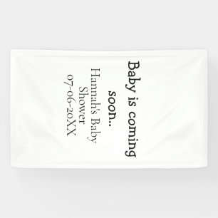 Baby kommt bald Baby-Party Name Datum Schreibmasch Banner