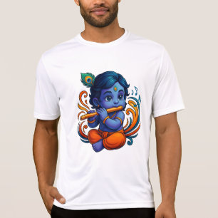 Baby Krishna mit Flute - Peace Vibes   Lebhaftes 3 T-Shirt