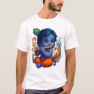 Baby Krishna mit Flute - Peace Vibes Lebhaftes 3 T-Shirt