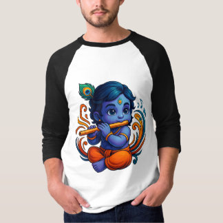 Baby Krishna mit Flute - Peace Vibes | Lebhaftes 3 T-Shirt