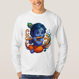 Baby Krishna mit Flute - Peace Vibes Lebhaftes 3 T-Shirt