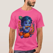 Baby Krishna mit Flute - Peace Vibes | Lebhaftes 3