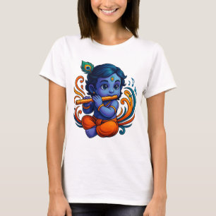 Baby Krishna mit Flute - Peace Vibes   Lebhaftes 3 T-Shirt
