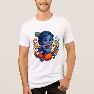 Baby Krishna mit Flute - Peace Vibes | Lebhaftes 3 Tri-Blend Shirt