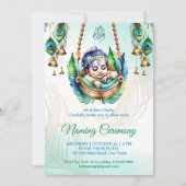 Baby Krishna Naming Namkaran Wiege Zeremonie Einladung (Vorderseite)
