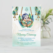 Baby Krishna Naming Namkaran Wiege Zeremonie Einladung (Stehend Vorderseite)