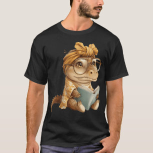 Baby Krokodil Kleines Buch Lesendes Reptil T-Shirt