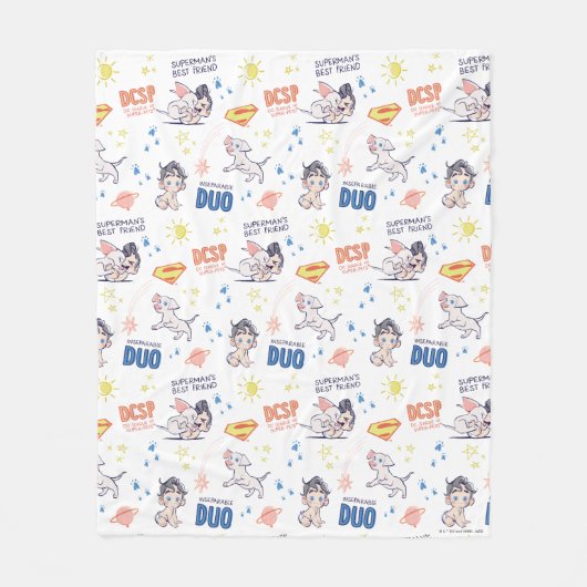 Baby Krypto & Superman Pattern Fleecedecke (Vorderseite)