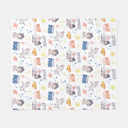 Baby Krypto & Superman Pattern Fleecedecke (Vorderseite (Horizontal))