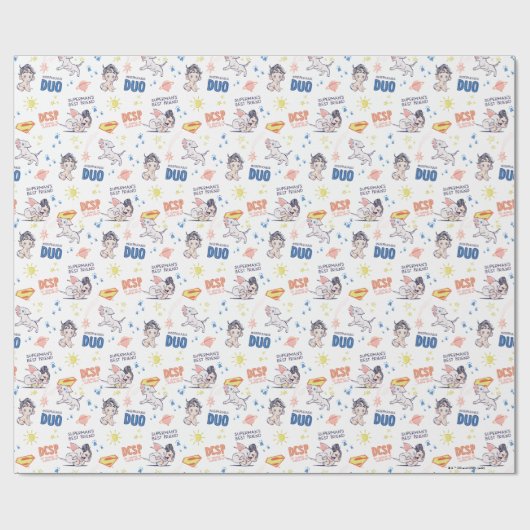 Baby Krypto & Superman Pattern Geschenkpapier (Flach)