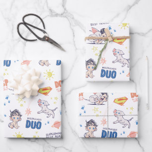 Baby Krypto & Superman Pattern Geschenkpapier Set
